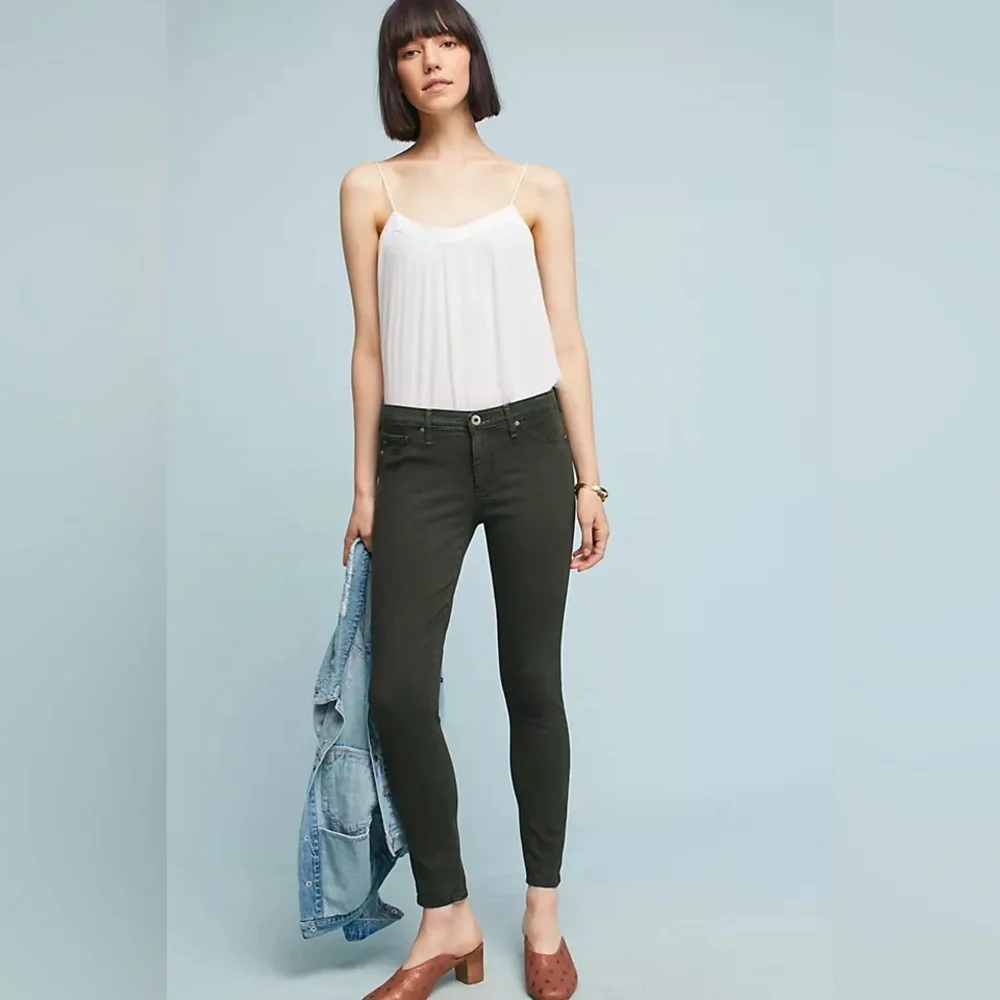 AG The Abbey Sateen Mid-Rise Skinny Ankle Jeans Anthropologie Leg Lengthening 27 - Picture 1 of 10